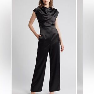 NWT Nordstrom Socialite Drape Cowl Neck Satin Jumpsuit